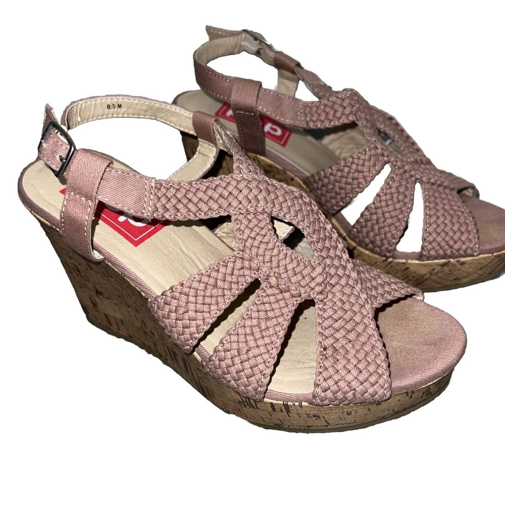 POP Women's Seri Blush Cork Wedge Platform Sandals - Size 8.5 M